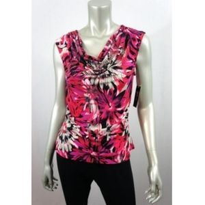 Style & Co Petites Floral Cowl Neck Blouse